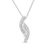 Haus of Brilliance Silver Diamond Accent Bypass Curve Pendant Necklace - 2 of 4