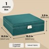 Juvale Velvet Jewelry Box Organizer - Lockable 2 Layer Travel Case, Earrings Storage with Removable Tray for Women, Men - 4 of 4