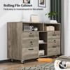 Karl Home 4-Drawer Gray MDF (Medium-Density Fiberboard) 40.94in. W Lateral File Cabinets - 4 of 4