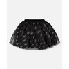 Deux par Deux Girl Organza and Mesh Skirt Black with Unicorn Print - 3 of 4