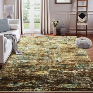 Washable Area Rug Modern Abstract Floor Carpet with Non-Slip Backing - 1 of 4