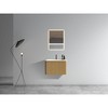 Vynxaria 24" Striped Brushed Natural  Oak Floating Bathroom Vanity with White Ceramic Sink, Pre-assembled for Modern Bathrooms - 3 of 4