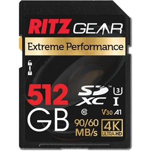Ritz Gear High-Speed SDXC UHS-I SD Card, C10, U3, V30, Full-HD & 4K Memory Card - 1 of 4
