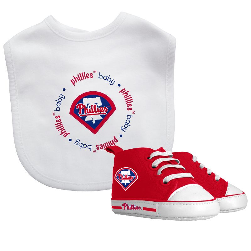 Baby Fanatic 2 Piece Bid and Shoes - MLB Philadelphia Phillies - White Unisex Infant Apparel, 1 of 4