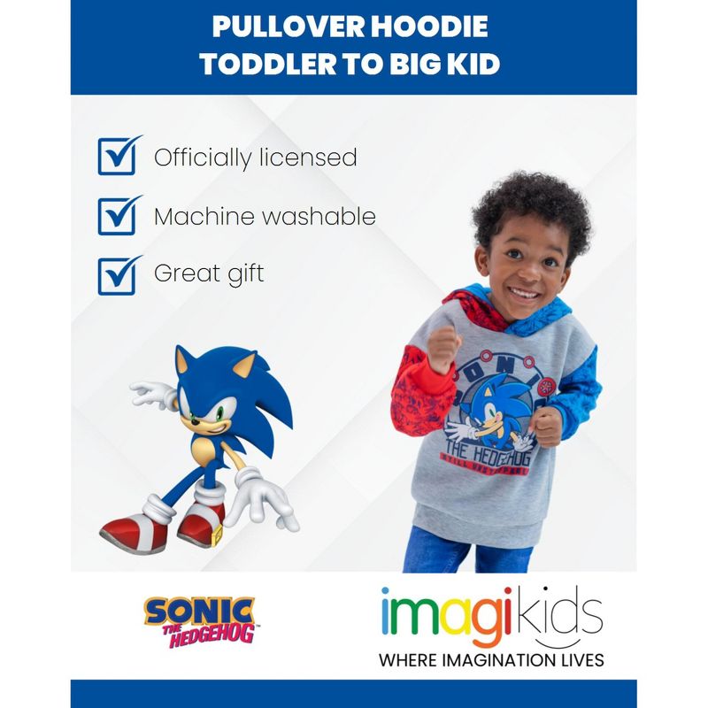 Sonic the Hedgehog Tails Knuckles Hoodie Little Kid to Big, 2 of 8
