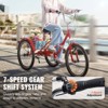 VEVOR Folding Adult Tricycle, 26-Inch 7-Speed Adult Folding Trikes, Carbon Steel 3 Wheel Cruiser Bike with Basket & Adjustable Seat - 3 of 4