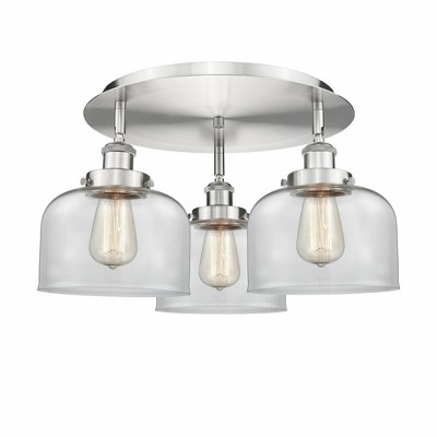 Bell - 3 Light Flush Mount In Art Deco Style-9.25 Inches Tall and 19.75 Inches Wide