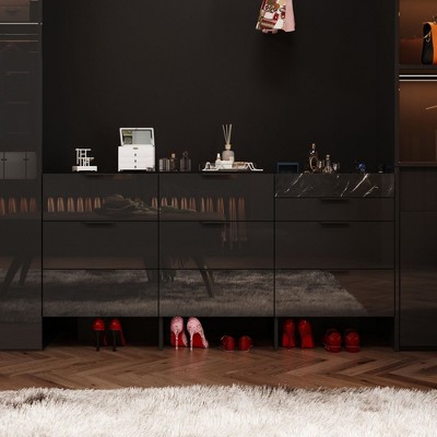 FUFU&GAGA High Gloss Dresser Multi-Purpose Storage Cabinet for Home Use, Suitable for Bedroom, Lobby, and Kitchen