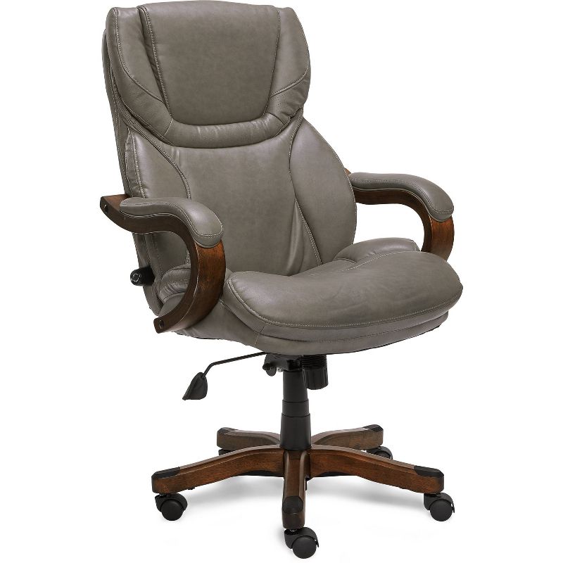 Big and Tall Executive Office Chair with Upgraded Wood Accents - Serta, 3 of 23
