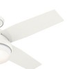 Hunter Fans 44" Dempsey Lighted Ceiling Fan Fresh White Finish with Integrated LED and Handheld Remote Control - 2 of 4
