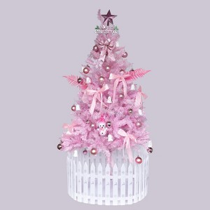SEVOBAL Artificial Trees 6FT Artificial Christmas Tree Pre-Lit Christmas Tree with 592 Tips Xmas Tree Holiday Decoration, Pink, 27.56"*9.84"*72" - 1 of 4