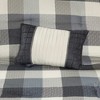 Lyngins 7-Piece Queen Size Comforter Set, Cabin Farmhouse Style with Buffalo Plaid on Herringbone Fabric, Machine Washable Bedding Set, Hypoallergenic - 2 of 4
