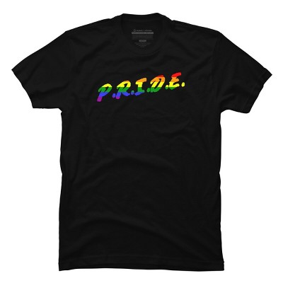 Adult Design By Humans Rainbow Colored Pride Letters By EsskayDesigns T-Shirt