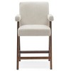 Set Of 3 Morgan 25.5" Height Upholstered Seat and Back Counter Stools With Upside Down "V" shape design Solid Wood Legs-Maison Boucle - 3 of 4