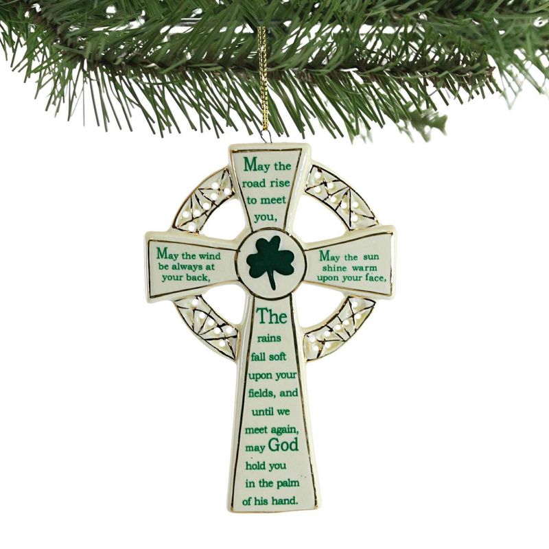 4.75 In Irish Cross Saint Patrick's Day Shamrock Tree Ornaments, 2 of 4