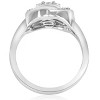 Pompeii3 1/2 ct Diamond Halo Crossover Engagement Ring 14k White Gold (K-L,I2-I3) - 3 of 4