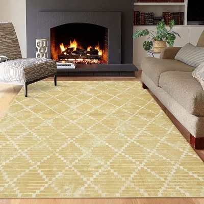 Acekool Geometric  Rug - Machine Washable Non-Slip Indoor Carpet for Living Room, Bedroom, Nursery