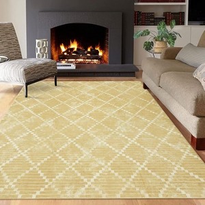 Acekool Geometric  Rug - Machine Washable Non-Slip Indoor Carpet for Living Room, Bedroom, Nursery - 1 of 4