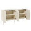 Okak Sophisticated Sideboard Buffet, Storage Cabinet with 4 Intricate Linear Doors, Coffee Bar Cabinet for Dining Room Living Room Entranway - 3 of 4
