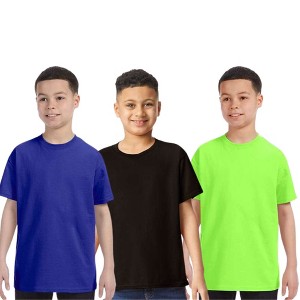 EG PRO Kid Boy Short Sleeve T Shirt Tees Heavy Cotton - 3 Pack - 1 of 4