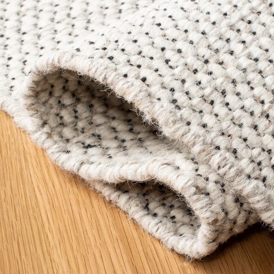 Ivory Flat Woven Wool Handmade Reversible Runner Rug