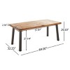 Outdoor Dining Set with Rectangular Acacia Wood Table and Stackable Wicker Chairs with Cushions for Patio, Deck or Backyard–The Pop Home - 3 of 4