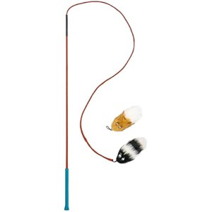 Outward Hound Tail Teaser Interactive Dog Wand Toy with Squeaky Plush Teaser and Crinkle Sounds for Active Play, Multicolored - 1 of 1