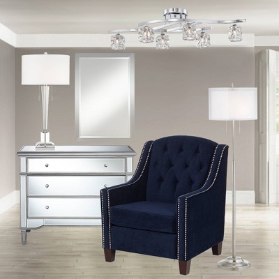 Chrome and Crystal LED Semi-Flush Mount Ceiling Light