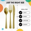 Exquisite Solid Color Plastic Utensil Cutlery Set Forks Spoons Knives- 150 Pack - 4 of 4