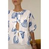 Women's Seashell Pattern Blouse With Bows - Bailey Rose - 3 of 3
