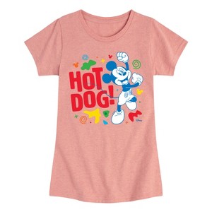 Girls' - Disney - Hot Dog Mickey Fitted Short Sleeve Graphic T-Shirt - 1 of 4