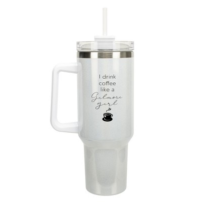 Elanze Designs I Drink Coffee Like A Gilmore Girl 40 oz. Stainless Steel, Large Water Bottle Coffee Mug, Spill & Leak Resistant, Thermal Travel
