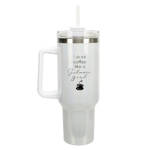 Elanze Designs I Drink Coffee Like A Gilmore Girl 40 oz. Stainless Steel, Large Water Bottle Coffee Mug, Spill & Leak Resistant, Thermal Travel - 1 of 4