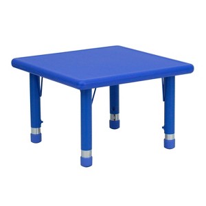 Emma and Oliver 24" Square Plastic Height Adjustable Activity Table - 1 of 4