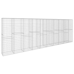 vidaXL Gabion Wall with Cover Galvanized Steel 236.2"x19.7"x78.7" - 1 of 4