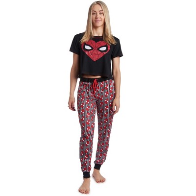 Marvel Wakanda Forever Spider man Avengers Black Panther Women s Pajama Shirt And Pants Sleep Set Adult Target
