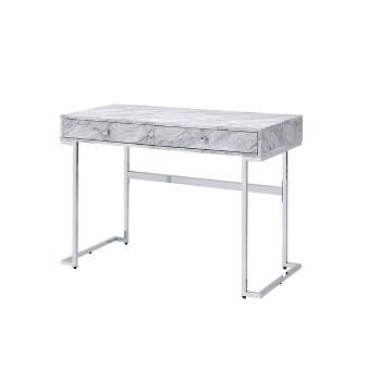 Tigress Writing Desk White/Chrome - Acme Furniture