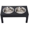 23" Elevated Dog Bowl Stand with 2 Stainless Steel Bowls,Raised Feeder for Large Dogs,Heavy Duty Wooden Pet Feeding Station-LAOTIES - 4 of 4