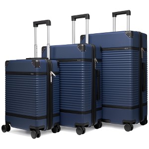 ELLE Luggage Checked Belleville 3pc Expandable Retro Spinner Hardside Suitcase Set - 1 of 4