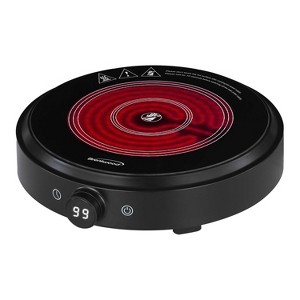 Brentwood 1,300-Watt 10-In. Countertop Ceramic Glass Cooktop Surface with Single 8-In. Infrared Burner, Black - 1 of 4