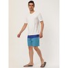 Lars Amadeus Men's Summer Color Block Shorts Drawstring Stripe Swim Beach Board Shorts - 4 of 4