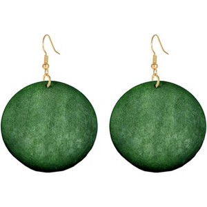 Wooden Hoop Earrings for Women Retro Black African Bohemian Wood Teardrop Geometric Lightweight Dangle Drop Earrings - 1 of 4