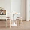 Lirago Set of 4 Brown Stackable Bentwood Stools-Solid Wood Round Backless Chairs for Dining Room Kitchen Classroom 11.81"W * 11.81"L * 15.74"H - 3 of 4