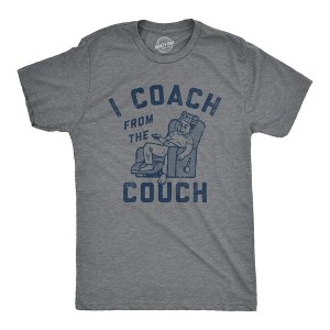 Mens I Coach From The Couch T Shirt Funny Lazy Sports Fan Joke Tee For Guys - Crazy Dog Men's T Shirt - 1 of 4