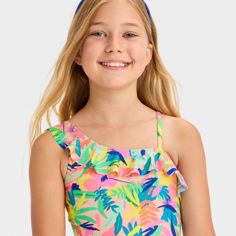 Girls&#39; &#39;Shoreline Bloom&#39; Floral Printed One Piece Swimsuit - Cat &#38; Jack&#8482;, 3 of 5