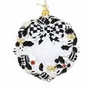 Huras Family Black & White Delight Wreath 2023 Dated Glass Tree Ornament 5.25 In 2023 Black And White Delight Wreath Hand Painted Dated Ornament Tree - 2 of 3