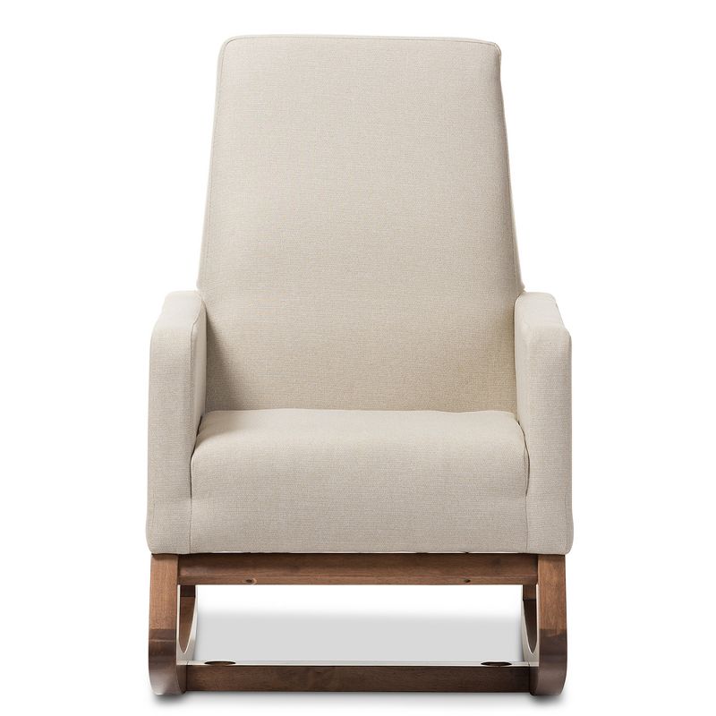 Yashiya Mid - Century Retro Modern Fabric Upholstered Rocking Chair - Baxton Studio, 1 of 8