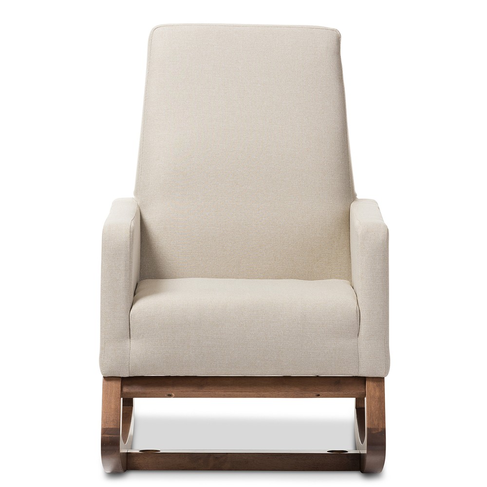 Photos - Rocking Chair Yashiya Mid - Century Retro Modern Light Fabric Upholstered 