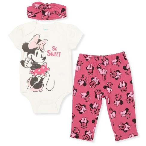 Mickey Mouse Friends Minnie Mouse Infant Baby Girls 3 Piece