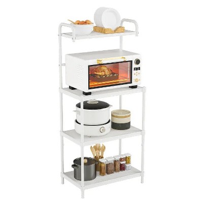 LunaLulinlk 4-Tier Kitchen Microwave Storage Rack with Metal Shelves